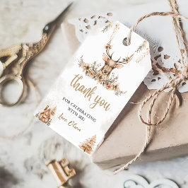 Winter rendier Kerstmis Verjaardagsgunst Cadeaulabel