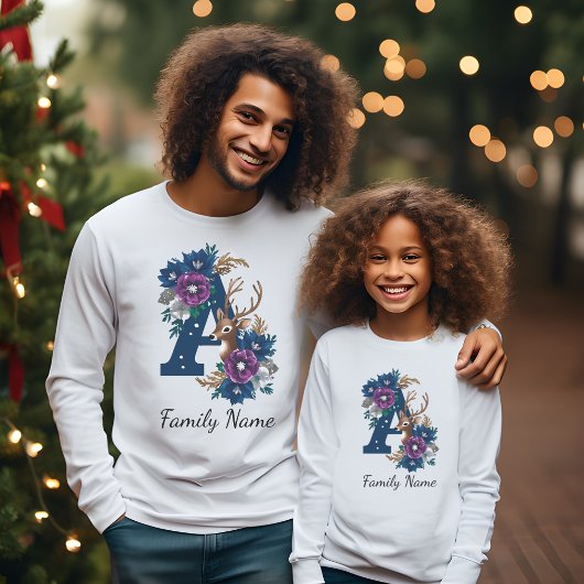 Winter Rendier Monogrammed Familie Kerstmis Trui
