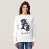 Winter Rendier Monogrammed Familie Kerstmis Trui (Voorkant volledig)