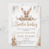 Winter rendieren bloemenkerst Baby shower Kaart (Voorkant)