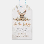 Winter rendieren Kerstmis Santa Baby shower Favor Cadeaulabel (Voorkant)