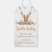 Winter rendieren Kerstmis Santa Baby shower Favor Cadeaulabel (Achterkant)