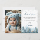 Winter rendieren Verjaardag foto dank u kaart (Voorkant)