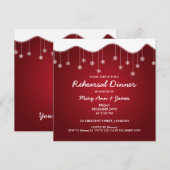 Winter repetitie diner sneeuwvlok decoratie rood kaart (Voorkant / Achterkant)