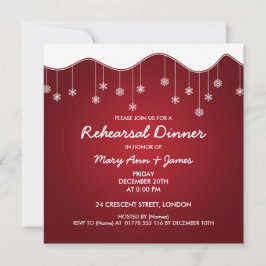 Winter repetitie diner sneeuwvlok decoratie rood kaart
