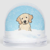 Winter Retriever Christmas Art Sneeuwbol (Achterkant)