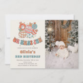 Winter Retro Sinterklaas Kerstmis Verjaardag Foto Kaart (Voorkant)