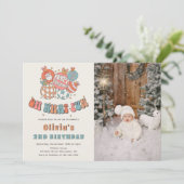 Winter Retro Sinterklaas Kerstmis Verjaardag Foto Kaart (Staand voorkant)