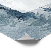 Winter Reverie | Blue Pine bruiloft welkom teken Poster (Hoek)