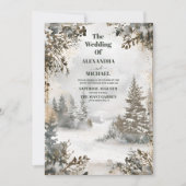 Winter Reverie bruiloft Kaart (Voorkant)