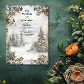 Winter Reverie bruiloft Kaart