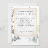 Winter Reverie bruiloft Kaart (Voorkant)