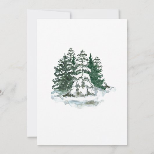 Winter Reverie bruiloft Kaart (Achterkant)