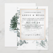 Winter Reverie bruiloft Kaart (Voorkant / Achterkant)