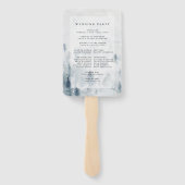 Winter Reverie bruiloft programma Handwaaier (Achterkant)