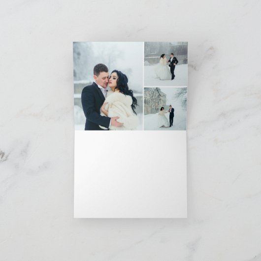 Winter Reverie | Gepersonaliseerd huwelijk Dank u Bedankkaart (Binnen)