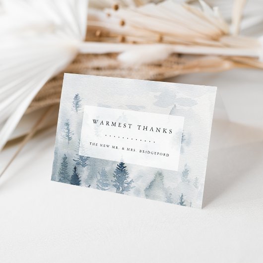 Winter Reverie | Gepersonaliseerd huwelijk Dank u Bedankkaart
