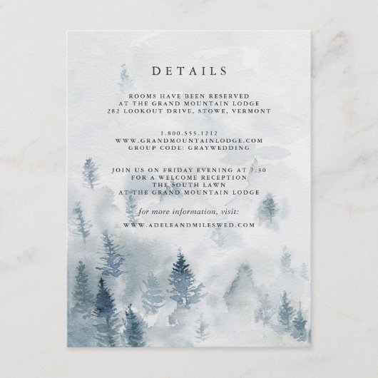 Winter Reverie Guest Details Enclosure Kaart (Voorkant)