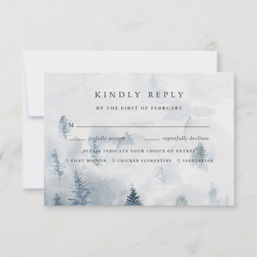 Winter Reverie Meal Choice RSVP-kaart RSVP Kaartje (Voorkant)