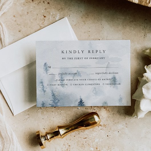 Winter Reverie Meal Choice RSVP-kaart RSVP Kaartje