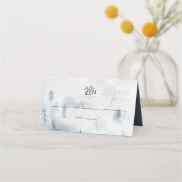 Winter Reverie Monogram Weddenschap Plaatskaartje