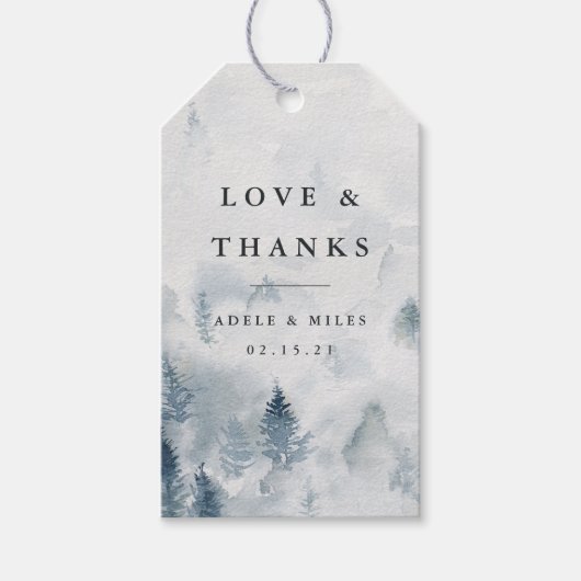 Winter Reverie Wedding Dank je wel Cadeaulabel (Voorkant)