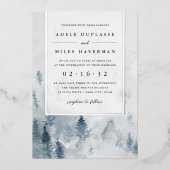 Winter Reverie Wedding Silver Folie Uitnodiging (Voorkant)