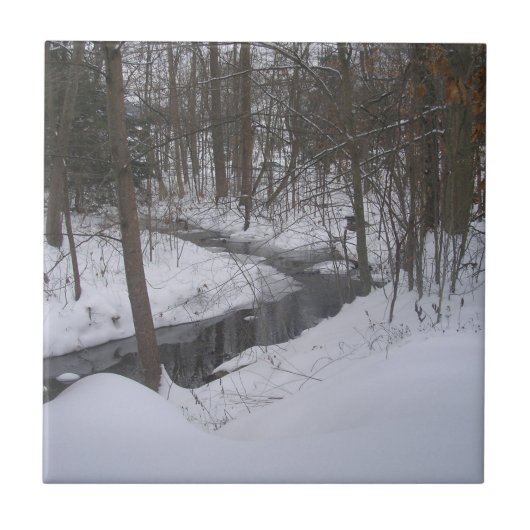"Winter Ribbon" Tegeltje (Voorkant)