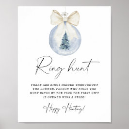 Winter ring jacht bruidsfeest spel poster