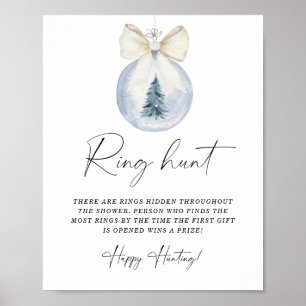 Winter ring jacht bruidsfeest spel poster