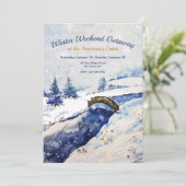 Winter River Bridge Uitnodiging (Staand voorkant)