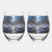 Winter River Bright Sun Drinkware Set Wijnglas Zonder Voet (Achterkant)