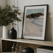Winter River Nordic Cabin Poster