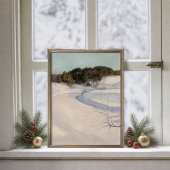 Winter River Nordic Cabin Poster
