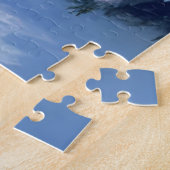 Winter River Sunset Landscape Snow Watercolor Legpuzzel (Zijkant)