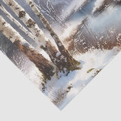 Winter Rivier Berk Bomen Decoupage Tissuepapier (Detail)