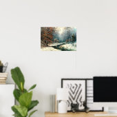 Winter rivier landschap poster (Thuiskantoor)