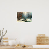Winter rivier landschap poster (Keuken)