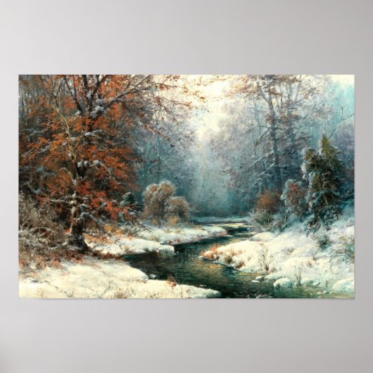 Winter rivier landschap poster (Voorkant)