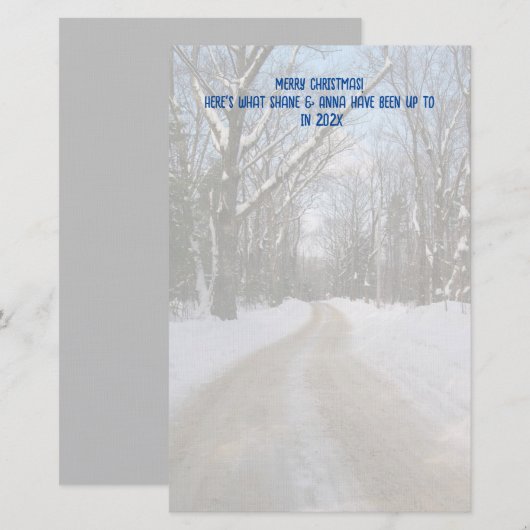 Winter Road - Aangepast kerstschrijfpapier Briefpapier (Voorkant / Achterkant)