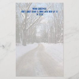 Winter Road - Aangepast kerstschrijfpapier Briefpapier