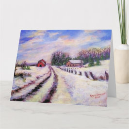 Winter Road Origineel landschap Art Wenskaart Kaart