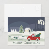 Winter Road Rode vrachtwagen Kerstmis Briefkaart (Voorkant / Achterkant)