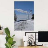 Winter Road Scenery QC, Canada Poster (Thuiskantoor)