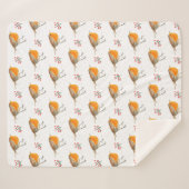 Winter Robin Bird Pattern Waterverf Kerstmis Sherpa Deken (Voorkant (horizontaal))
