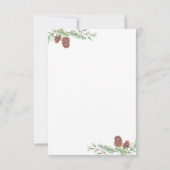 Winter Robin en Pine Wreath Calligrafie Bedankkaart (Achterkant)