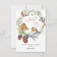 Winter Robin en Pine Wreath Calligrafie
