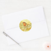 Winter Robin Envelopzegel Ronde Sticker (Envelop)