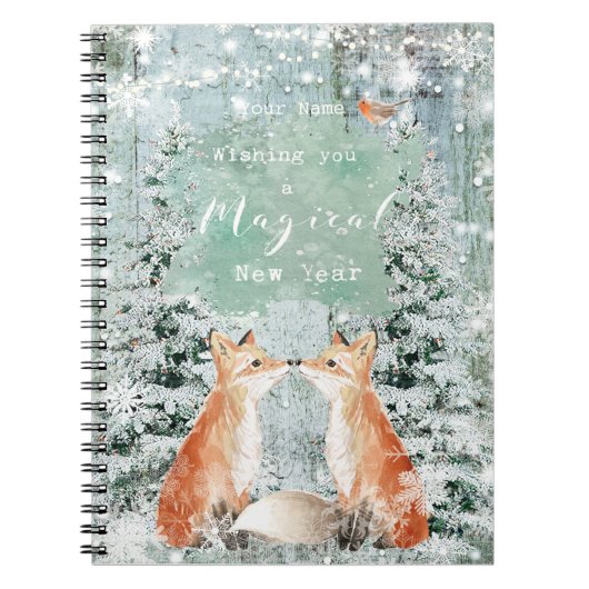 winter robin fox nieuw jaar vakantieboekje notitieboek (Voorkant)