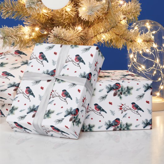 Winter Robin kerstpatroonpapier Cadeaupapier (Feestdagen)